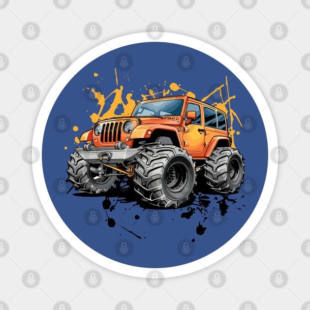 Off-Road 4x4 Vehicles in Graffiti Cartoon Style Magnet by irfankokabi